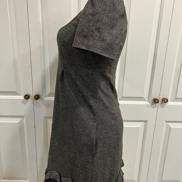 Rebecca Taylor Short Sleeve Tweed Mini Dress With Rosettes Hemline - Picture 4 of 16